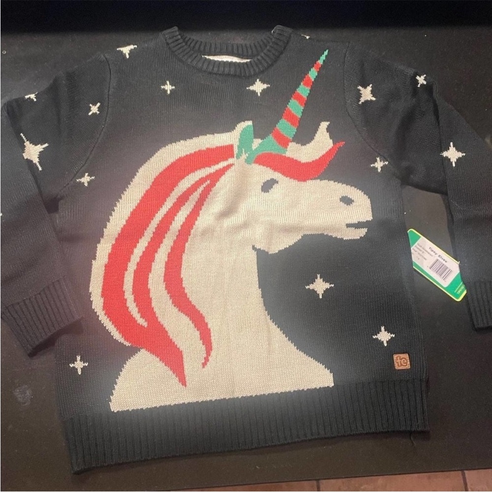 TeeHee Black Unicorn Sweater